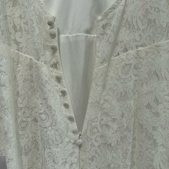 Lulus Beloved Eternity NWT size Medium White Lace Sleeveless Maxi Dress Bridal - Picture 7 of 14